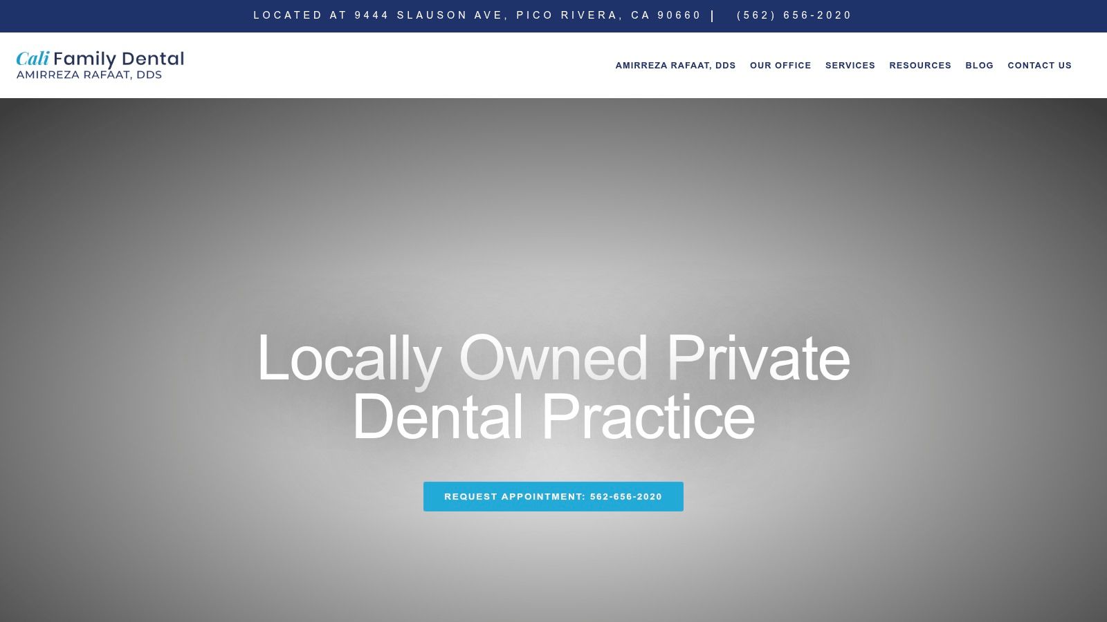 Screenshot from https://califamilydental.com