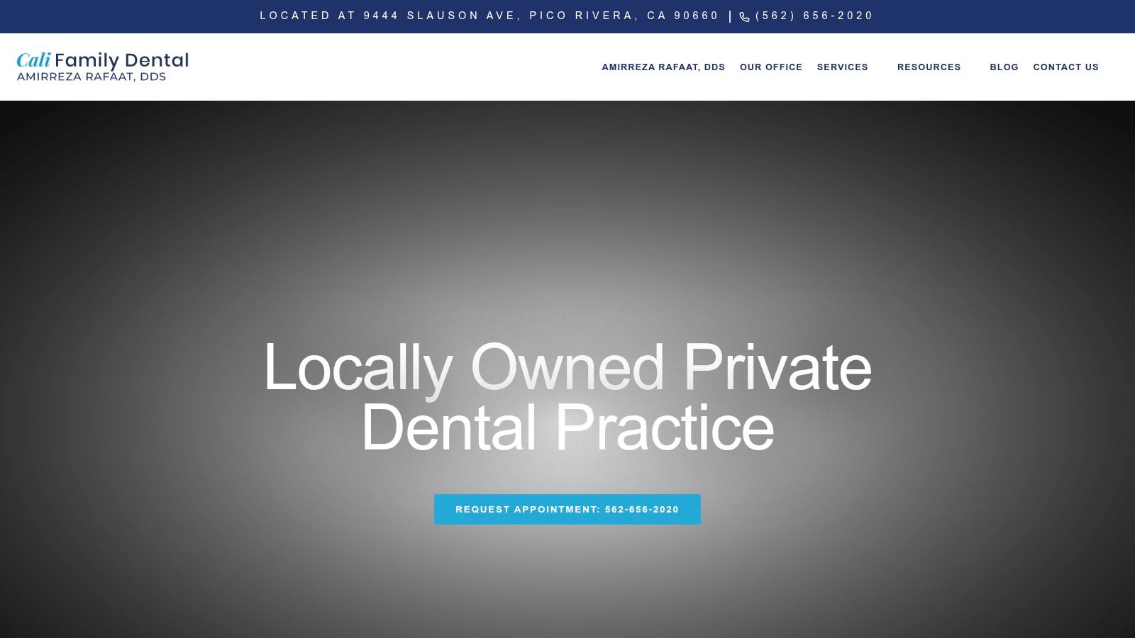 Screenshot from https://califamilydental.com