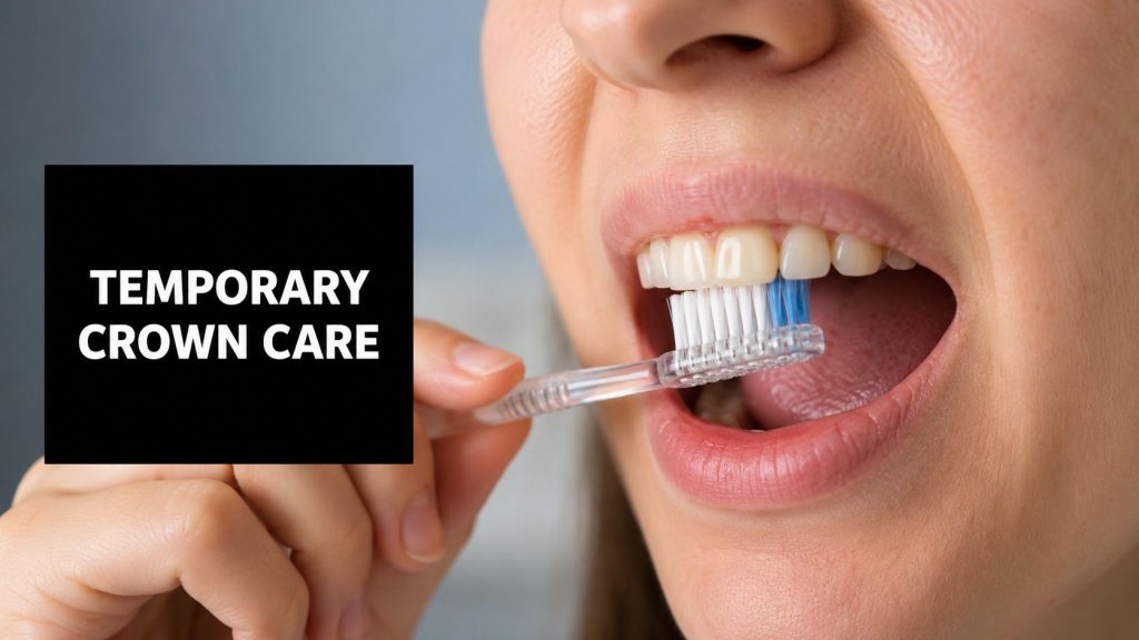 Temporary Crown Care Brushing Teeth 1024x576