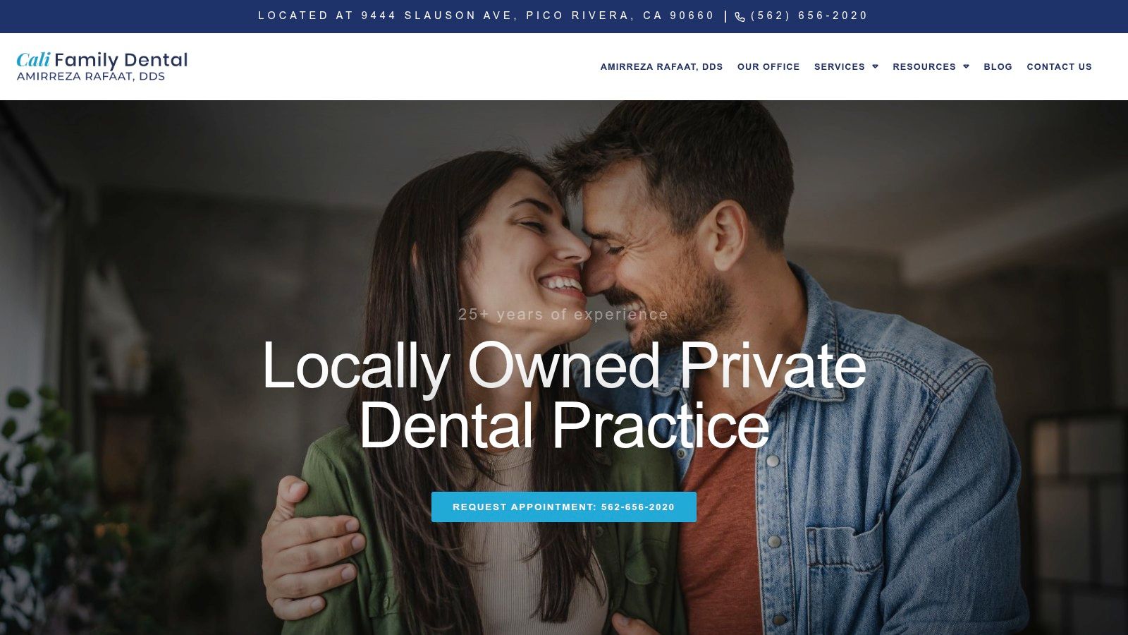 Screenshot from https://califamilydental.com