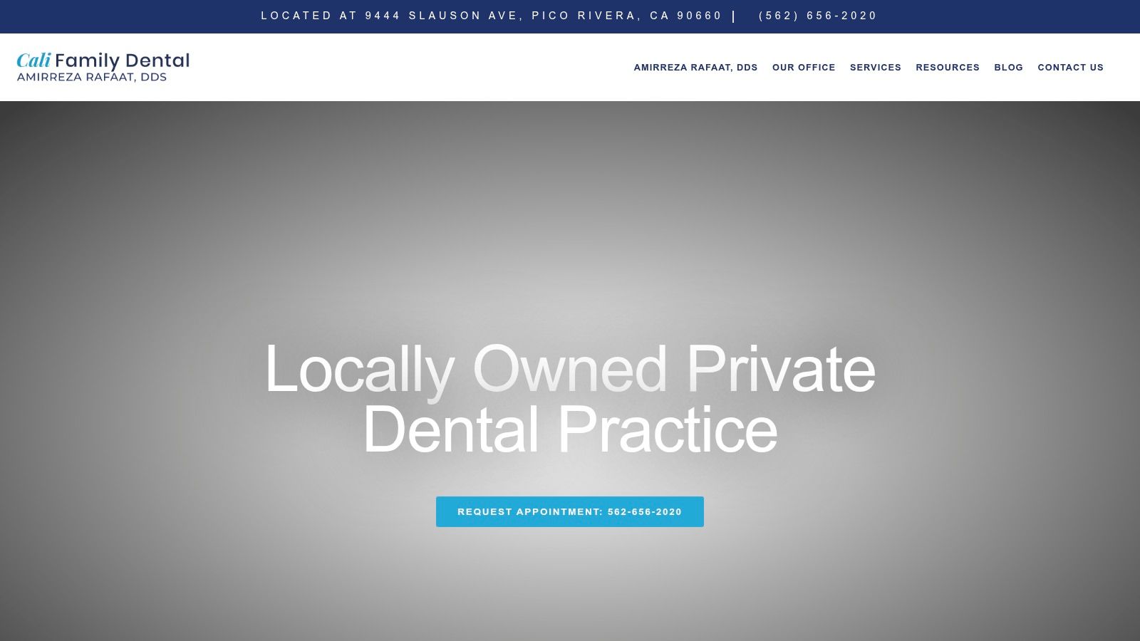 Screenshot from https://califamilydental.com/